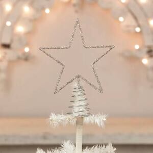 Bethany Lowe Silver Star Wire Tree Topper Christmas New